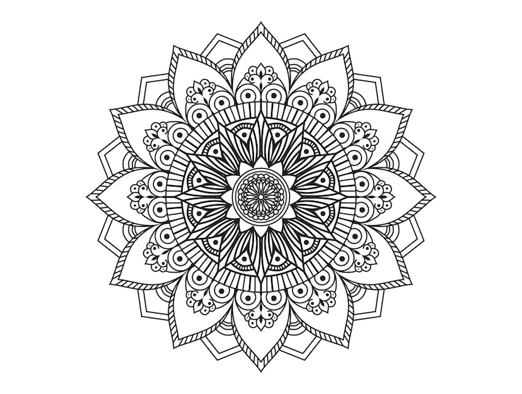Wektor wzór koła w formie mandali do tatuaży henna mehndi ozdobne ozdoby w etnicznym stylu orientalnym kolorowanki do kolorowania
