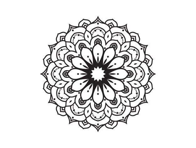 Wzór koła w formie mandali do tatuaży Henna Mehndi ozdobne ozdoby w etnicznym stylu orientalnym kolorowanki do kolorowania