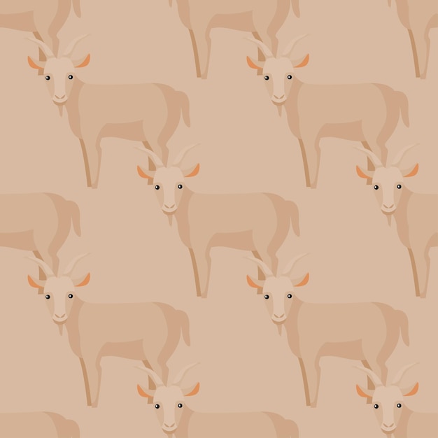 Plik wektorowy wzór kozy. zwierzęta domowe na kolorowym tle. ilustracja wektorowa na tekstylia, tkaniny, banery, tła i tapety.