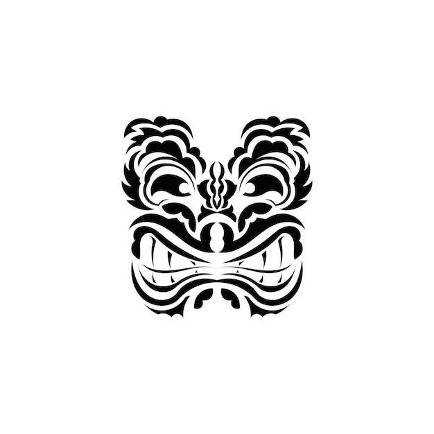 Wzór Maski Tradycyjny Symbol Totemu Czarna Ozdoba Ilustracja Wektora Izolowana Na Białym Tle