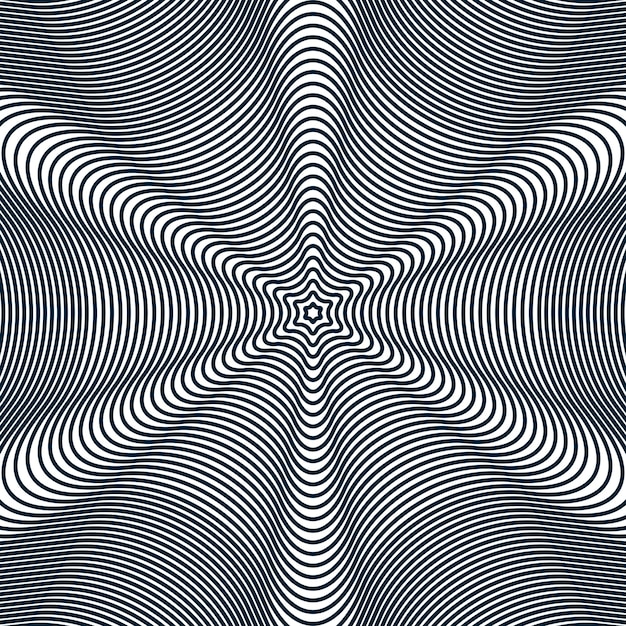 Wzór Mory, Tło Op-art. Hipnotyczne Tło Z Geometrycznymi Czarnymi Liniami. Dachówka Streszczenie Wektor.