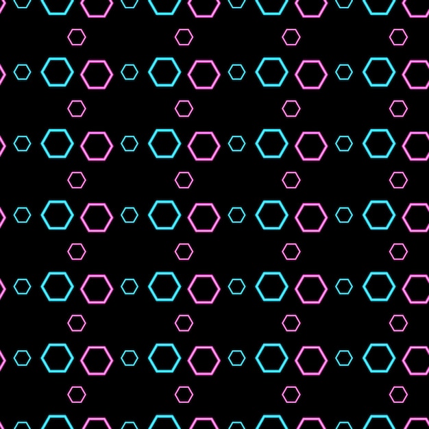 wzór neonu Hexagon
