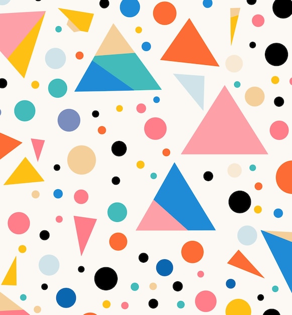 Wzór o nowoczesnych i geometrycznych kształtach i kolorach Memphis Design Precision Art