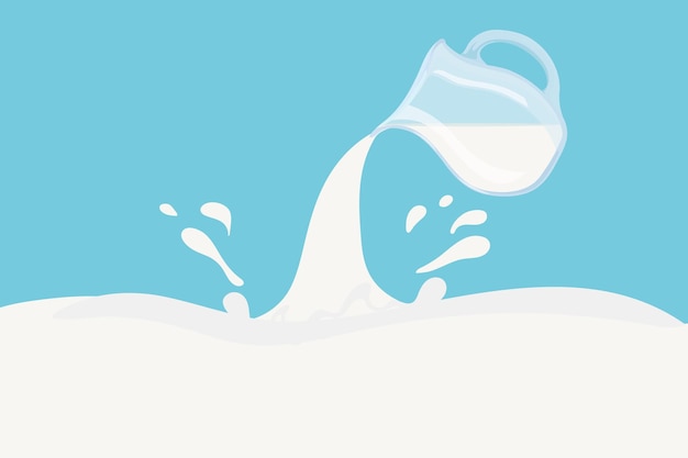 Plik wektorowy wzór plakatu reklamowego mleka nowoczesny dzban do wylewania płynów