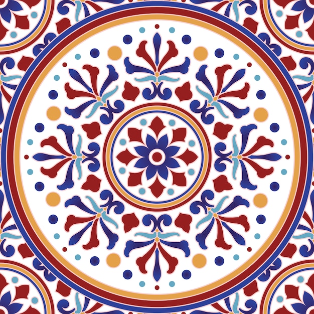 Wzór Płytki Starodawny Styl Kolorowy Patchwork Turecki