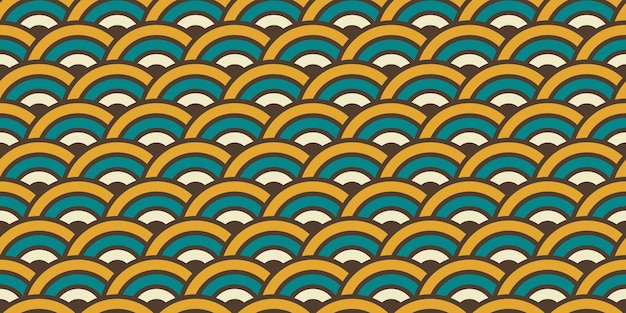 Wzór retro koncentryczne półkola Orientalny łuk ornament bezszwowe tło Vintage abstract