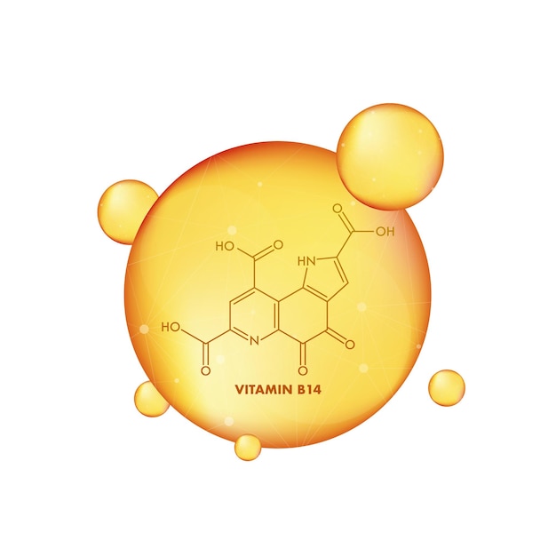 Plik wektorowy wzór strukturalny witaminy b14 na białym tle ilustracja wektorowa
