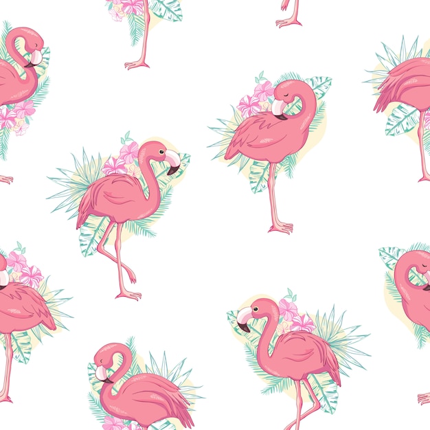 Wzór tropikalny Flamingo