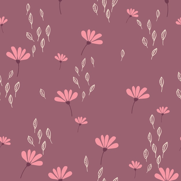 Wzór w stylu vintage. Doodle kwiaty romantyczny design.