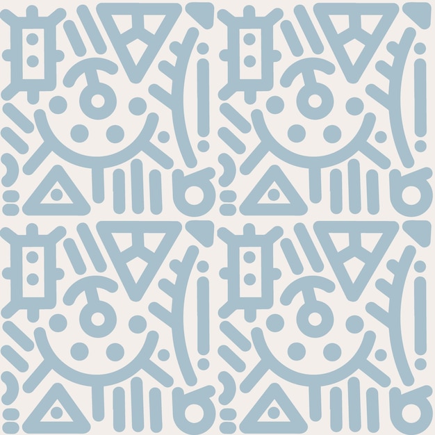 Wzór z abstrakcyjnymi elementami geometrycznymi ręcznie rysowanymi w stylu doodle