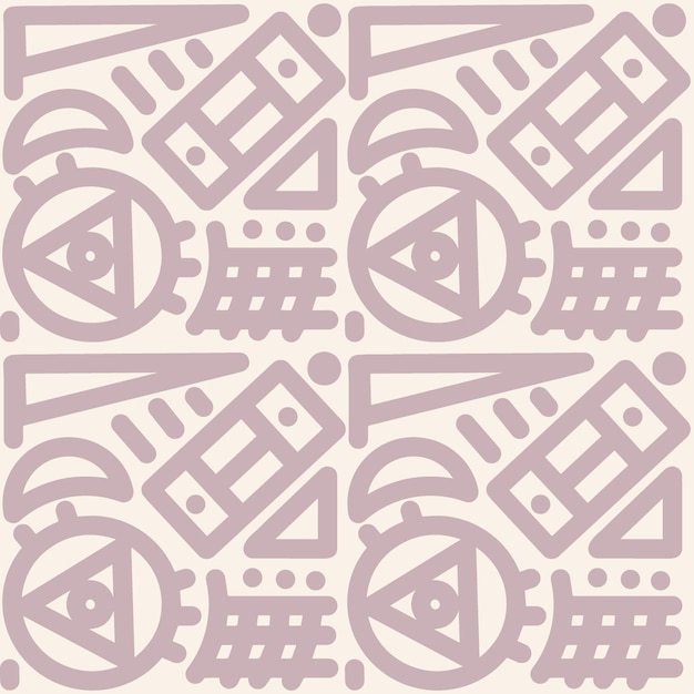 Wzór z abstrakcyjnymi elementami geometrycznymi ręcznie rysowanymi w stylu doodle