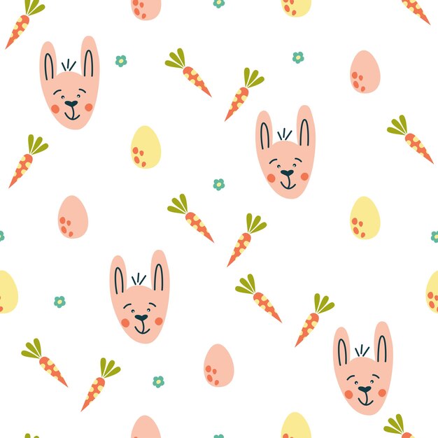 Plik wektorowy wzór z cute królików i jaj. ilustracja wektorowa na projekt wielkanocny.