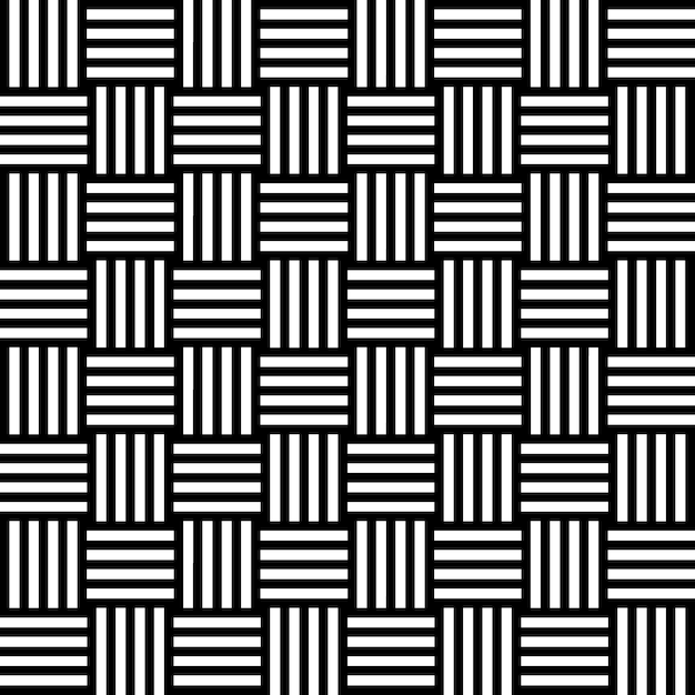 Wzór z czarno-białymi prostymi liniami w paski Wzór w stylu kwadratowym