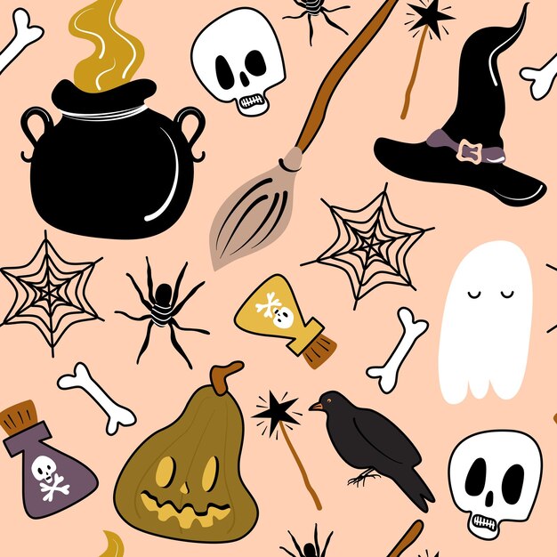 Wzór z elementami Halloween