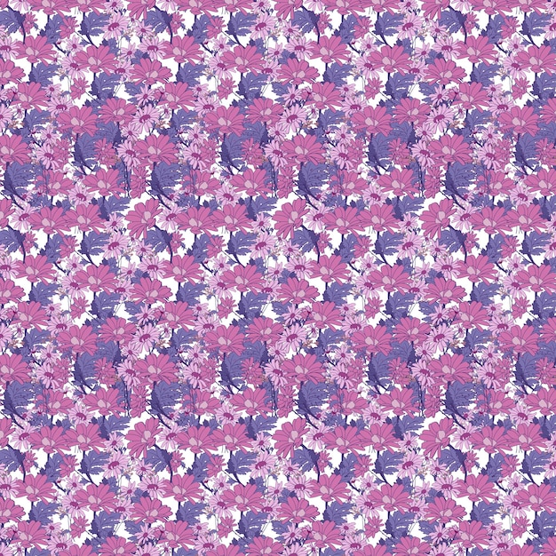 Wzór z fioletowymi kwiatami i napisem hello kitty.