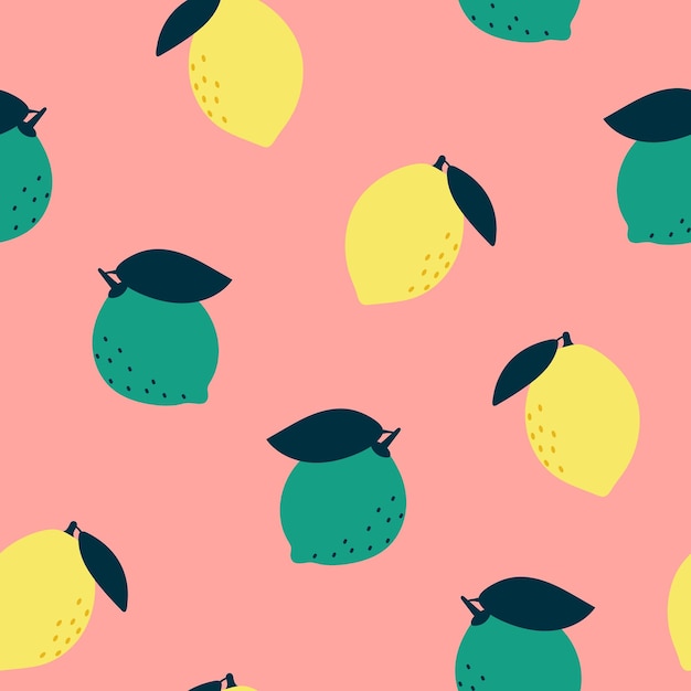 Wzór Z Handdrawn Limonki I Cytryny Ilustracja Wektorowa Fruite