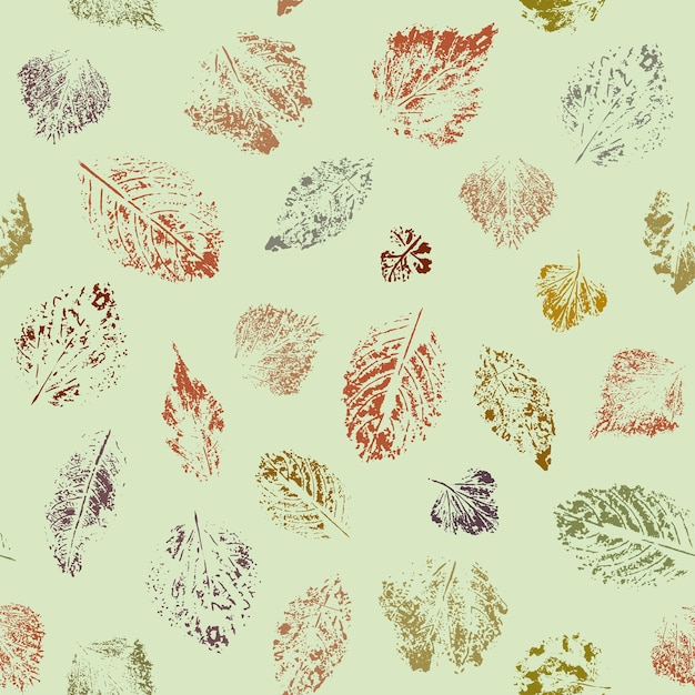 Wzór Z Jesiennymi Liśćmitło Wektorowe Z Naturalnymi Liśćmi Do Pakowania Tekstyliów Papierowych