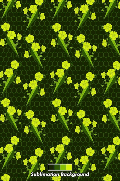 Plik wektorowy wzór z kwiatami na sześciokątnym tle