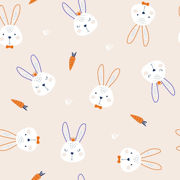 Wzór z ładny królik ilustracji wektorowych