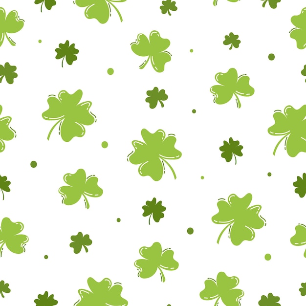 Wzór Z Liśćmi Koniczyny St Patrick's Day Vector Ilustracja Płaska