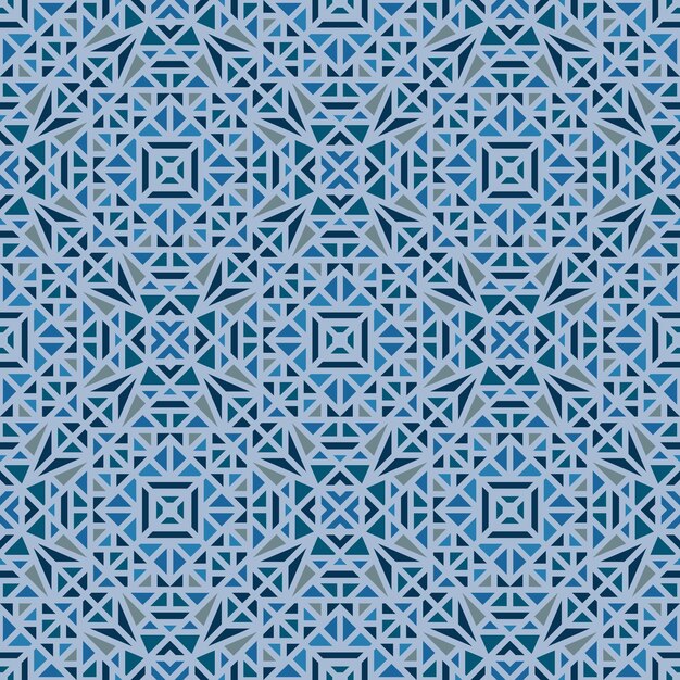 Wzór z małym geometrycznym ornamentem na niebieskim tle w wektorze