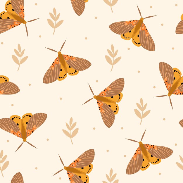 Wzór z motylami. Ręcznie rysowane ilustracji wektorowych. Tekstura do druku, tekstylia.