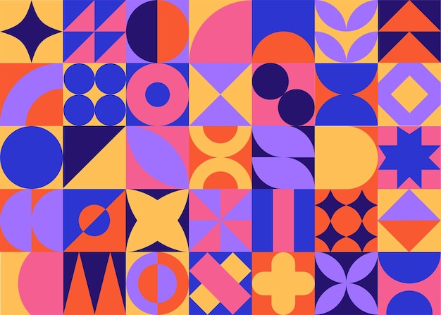 wzór z okręgów geometryczny wzór bauhausu tło wektor streszczenie