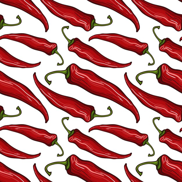 Wzór Z Ozdobnymi Papryczkami Chili