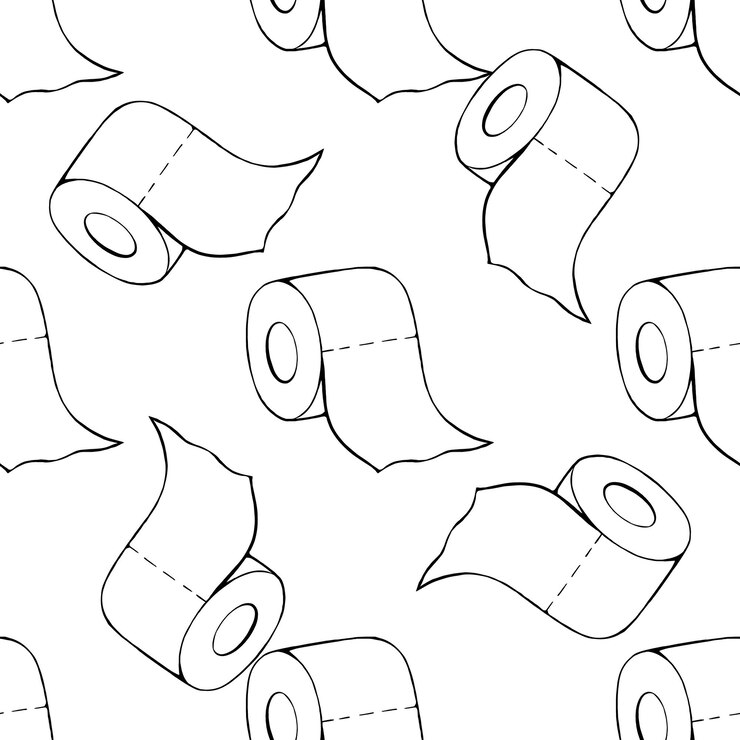 Wzór z papieru toaletowego na białym tle ilustracji wektorowych