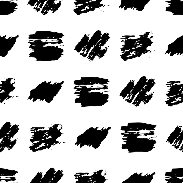 Wzór z ręcznie rysowane czarne kółko kulas rozmazu. Streszczenie grunge tekstur. Ilustracja wektorowa