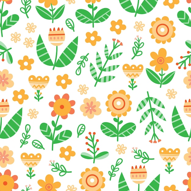 Wzór Z Różnych Roślin I Kwiatów Na Białym Tle Wektor Wydruku Z Ziołami Botaniczny Doodle Tapety