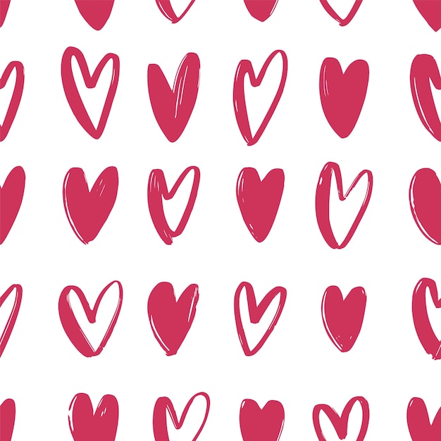 Wzór Z Różowe Ręcznie Rysowane Serca