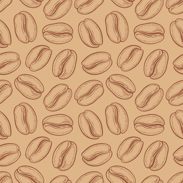 Plik wektorowy wzór z ziaren kawy neutralne tło ozdobna ilustracja wektorowa doodle