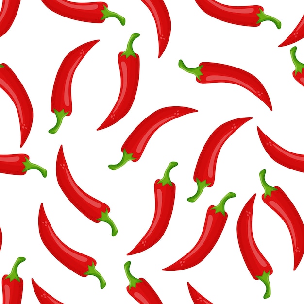 Wzór Ze Stylowymi Czerwonymi Gorącymi Papryczkami Chili Na Tle Odzieży Tekstylnej Z Tkaniny