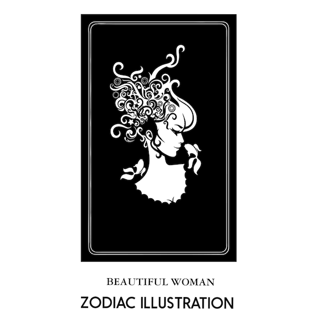 Wzory Ilustracji Zodiaku Piękna Kobieta