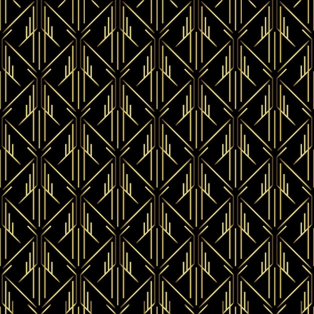 Plik wektorowy wzorzec art deco tło wektorowe w stylu lat dwudziestych złota czarna tekstura do projektowania wnętrz, takich jak tapety, poduszki, osłony zasłon, odciski, tapicery itp.