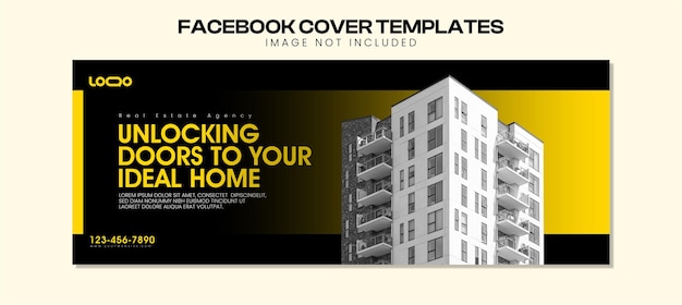 Plik wektorowy wzorzec banera okładki facebooka na nieruchomości