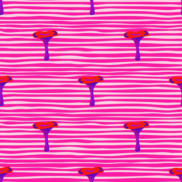 Plik wektorowy wzorzec bezszwowy z grzybów grzybów magical fly agaric tapeta projekt do drukowania tkaniny włókienniczej mody papier pakowania wnętrza ilustracja wektorowa