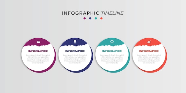 Wzorzec biznesowy prezentacji infograficznej z ikoną 4 krok