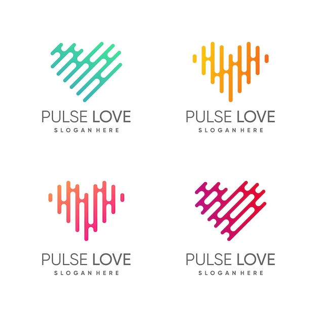 Plik wektorowy wzorzec ikony pulse love design z kreatywnym elementem koncepcyjnym