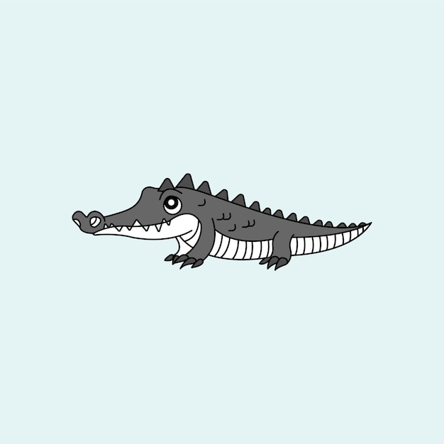 Wzorzec ilustracji ikony krokodyla dla wielu celów Lekcja rysunku dla dzieci