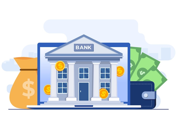Wektor wzorzec ilustracji wektorowej koncepcji bankowości internetowej