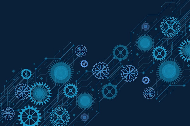 Wzorzec koła napędowego futurystyczna technologia sieć technologia cyfrowa tło