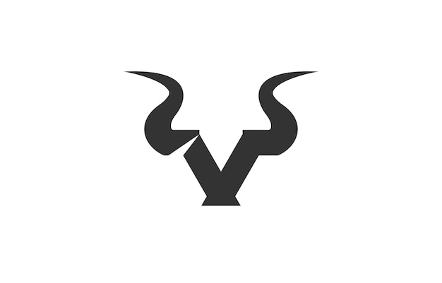 Plik wektorowy wzorzec logo z literą v, bykiem i monogramem