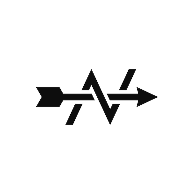 Plik wektorowy wzorzec logo z prostą literą n i strzałką