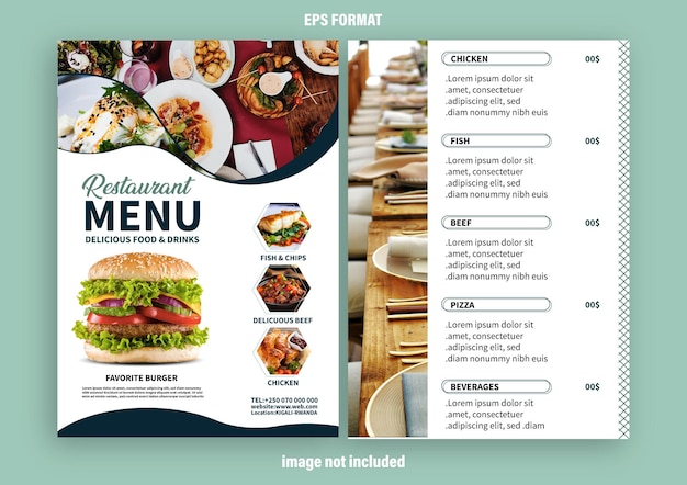 Plik wektorowy wzorzec menu restauracji projekt menu żywności do użytku projekt szablonu ulotki