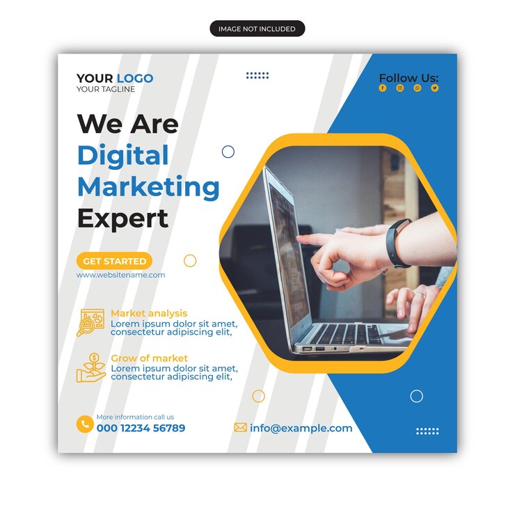 Wzorzec postów agencji marketingu cyfrowego i korporacyjnych mediów społecznościowych