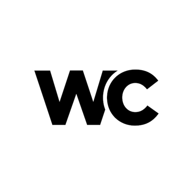 Wzorzec projektu logo litery W i C WC Minimalny monogram początkowy logotyp