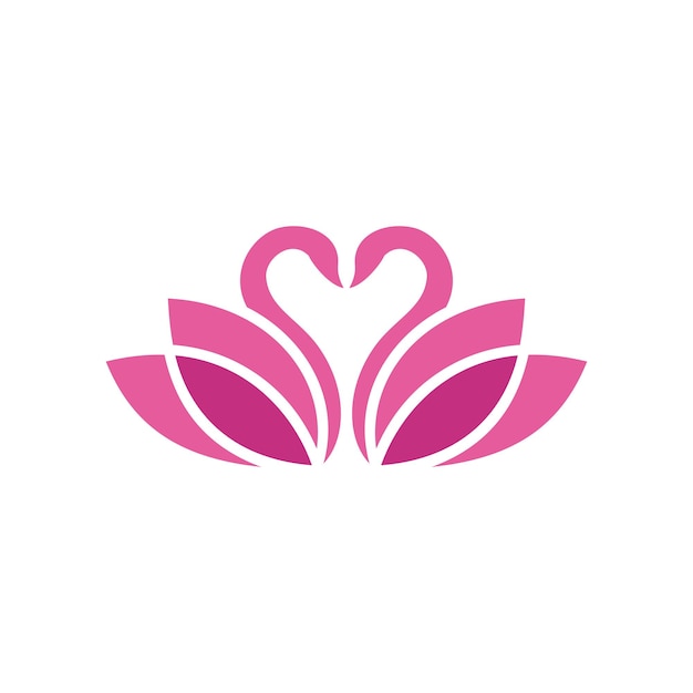 Plik wektorowy wzorzec projektu logo wektoru miłości łabędzi