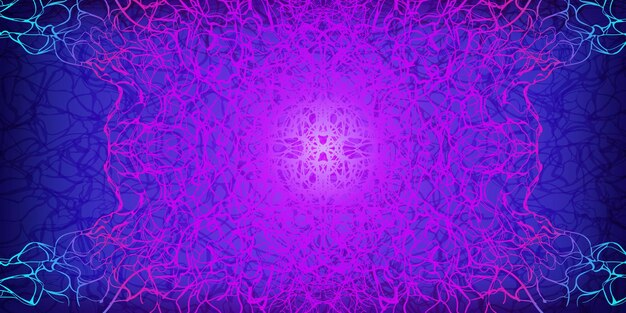 Wzorzec sieci neuronowej w niebieskim tle gradientowy neonowy nerw ilustracja